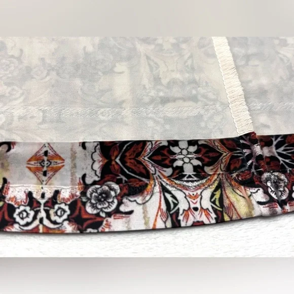 ONE WORLD Live & Let Live Sleeveless Boho Ombre Print Paisley Neckline Dress - Picture 14 of 16